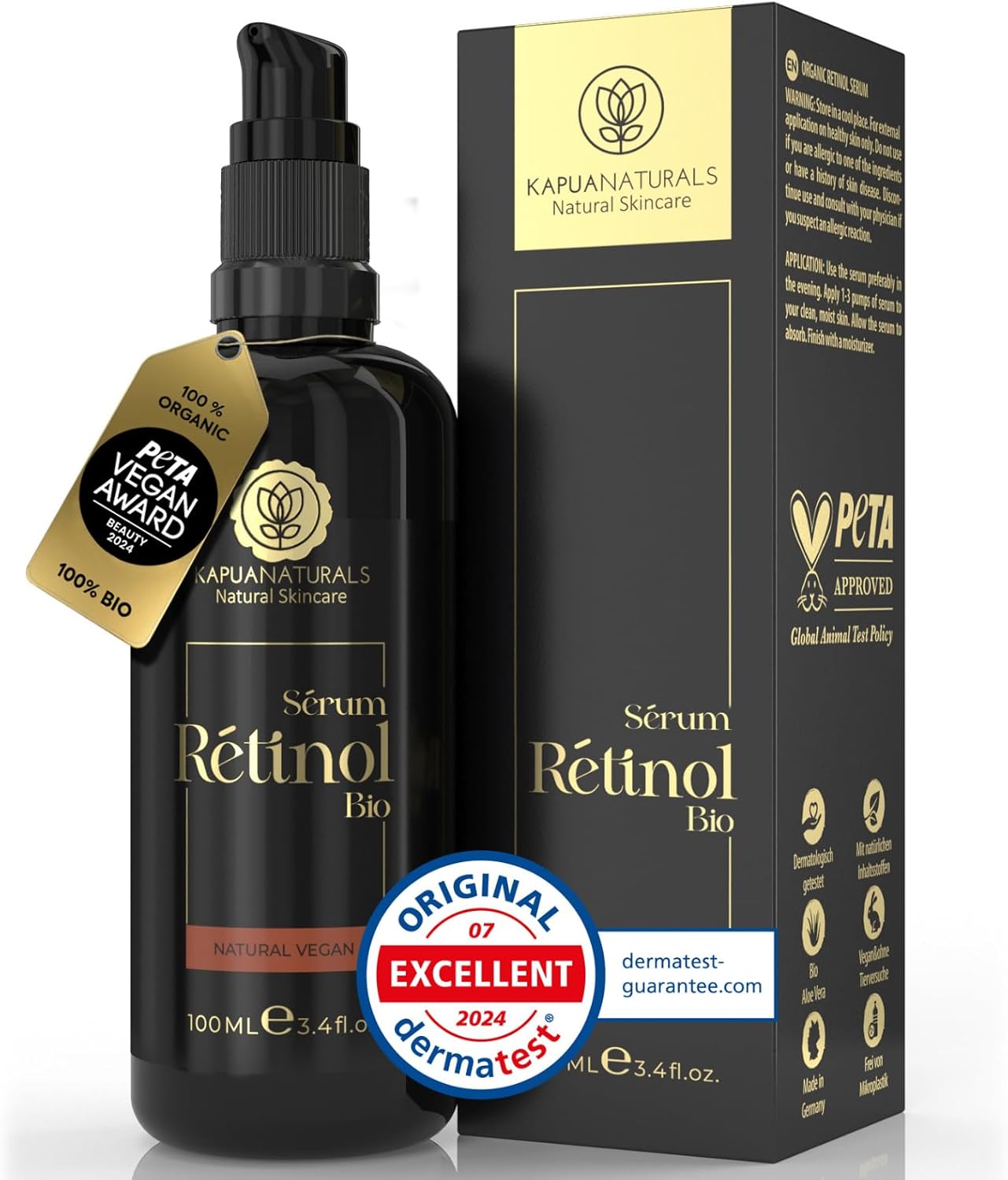Kapuanaturals Organické sérum na tvár Retinol 100 ml