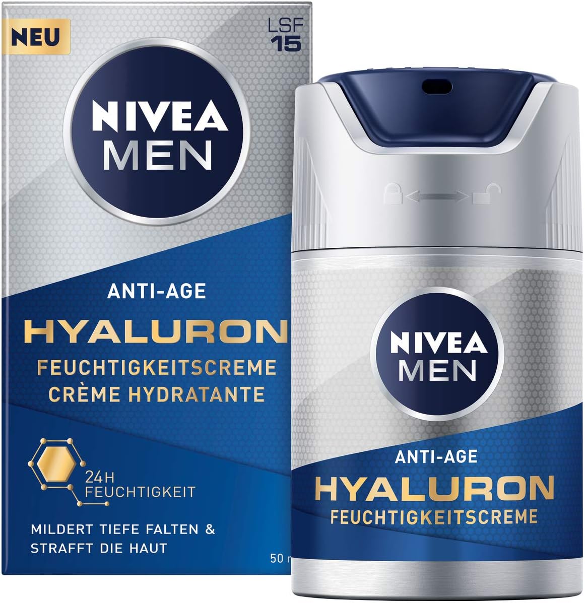 Nivea Men Anti-Age hyalurónový hydratačný krém spf 15, 50 ml