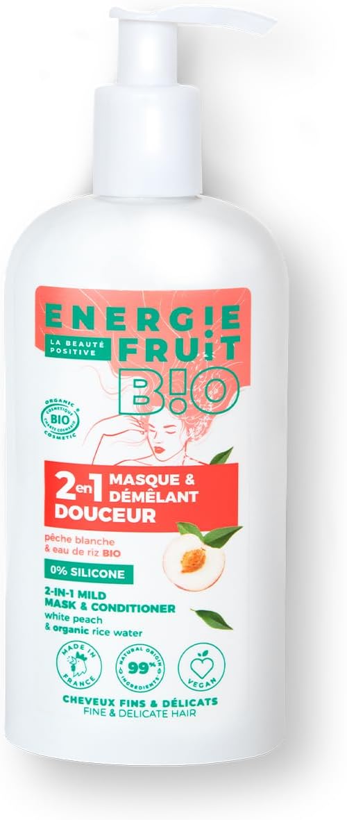 ENERGIE FRUIT Maska + kondicionér Organická broskyňová a ryžová voda 300 ml