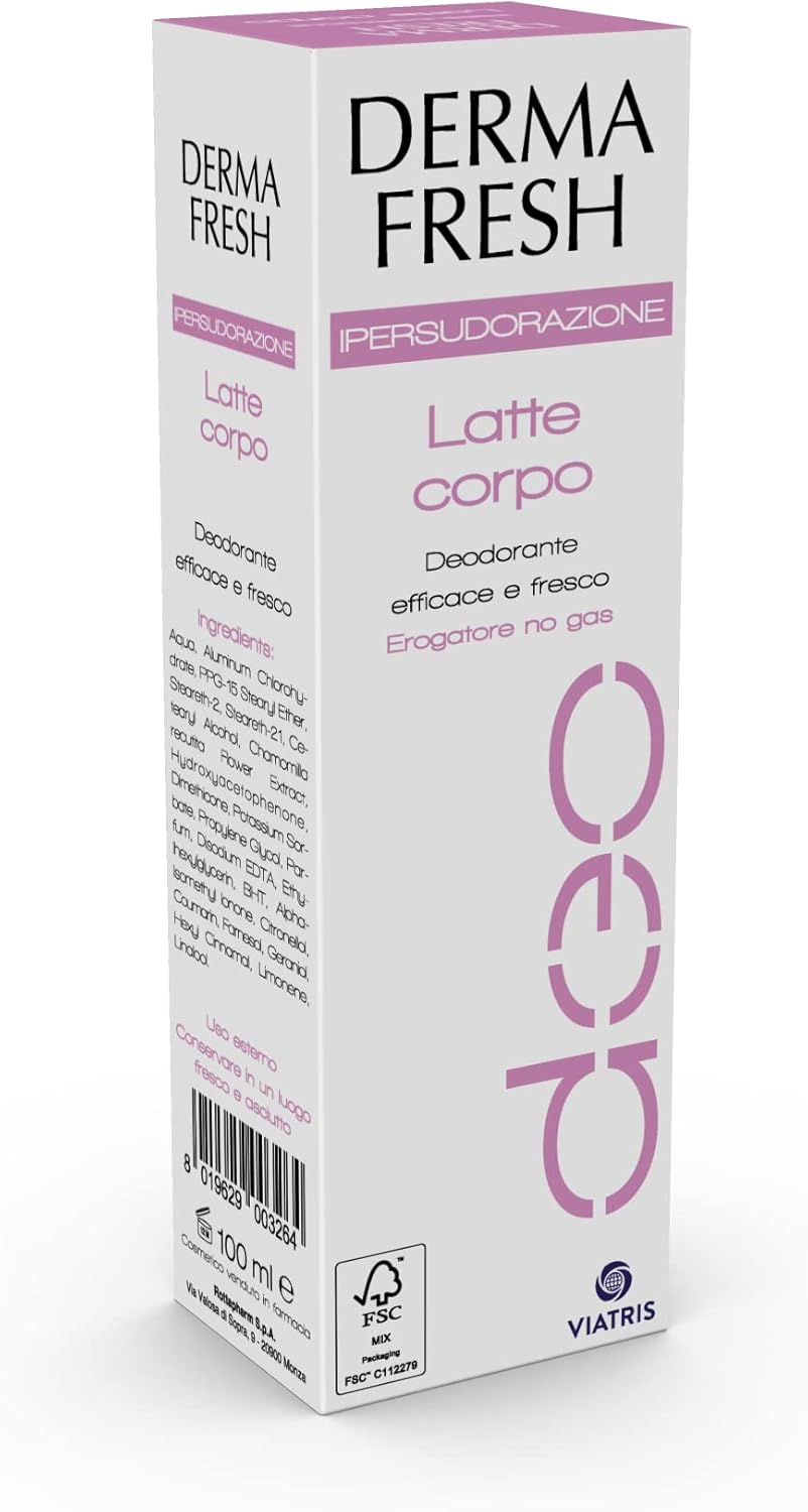 VIATRIS Dermafresh Dezodorant Hypersweat Body Milk pri nadmernom potení 100 ml