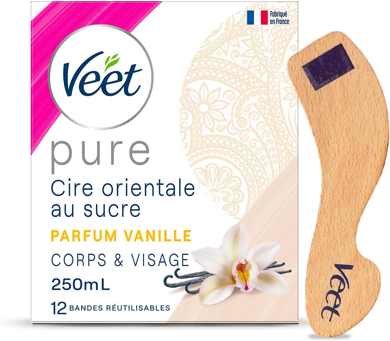 Veet PURE - horúci vosk s cukrom a vanilkou - depilácia bez prúžkov 250 ml