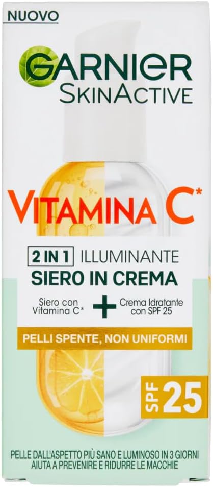 Garnier SkinActive 2 v 1 sérum s vitamínom C a hydratačný krém SPF 25 50 ml