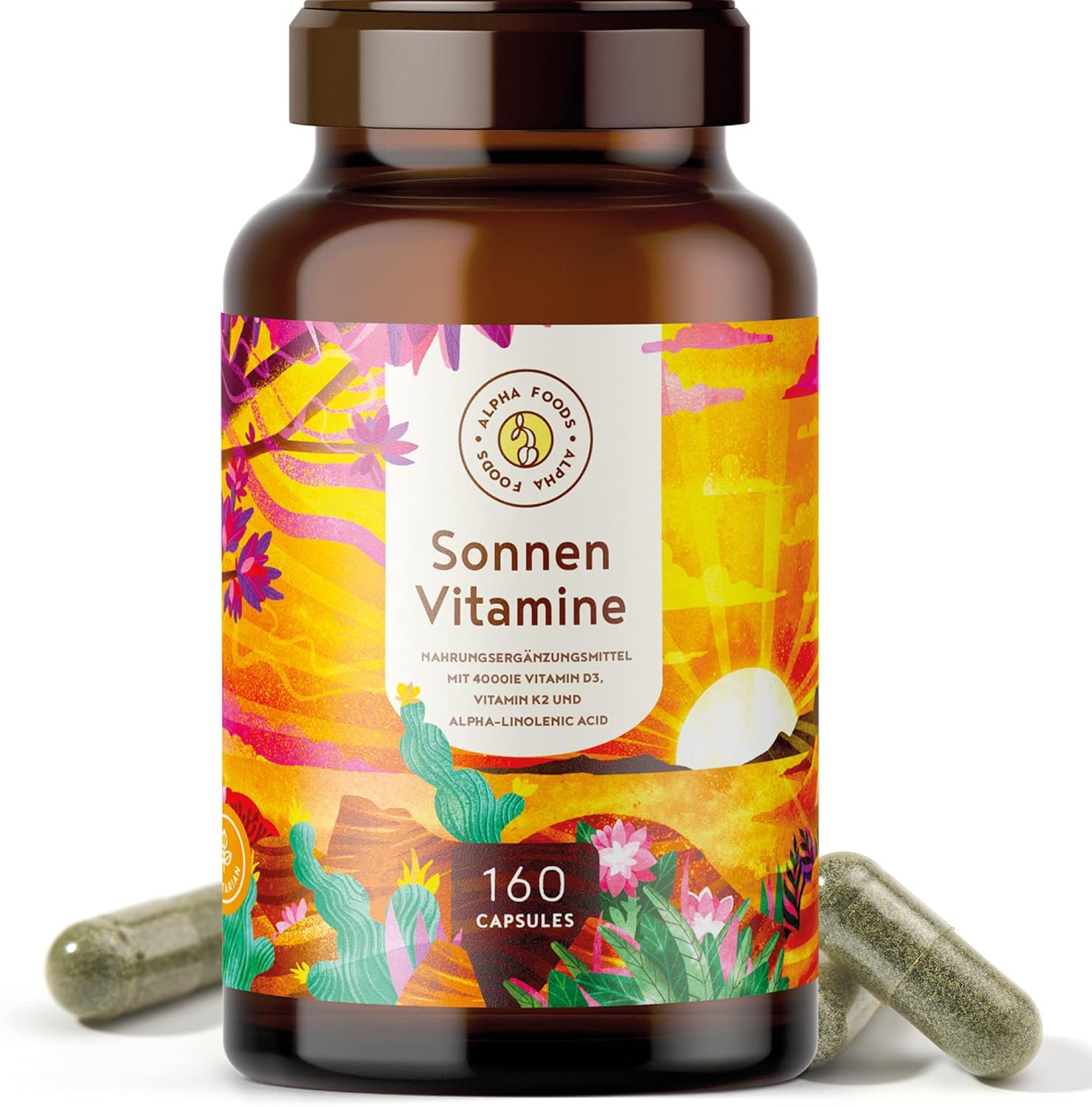 Alpha Foods SLNEČNÉ VITAMÍNY 160 kapsúl Exp.: 3/2025