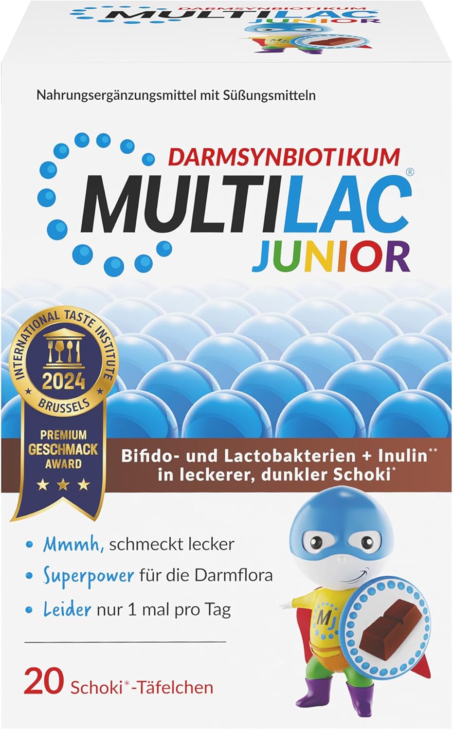 MULTILAC JUNIOR - Probiotické kultúry 19 čokoládových tyčiniek-exp:9/25-nekompletné balenie