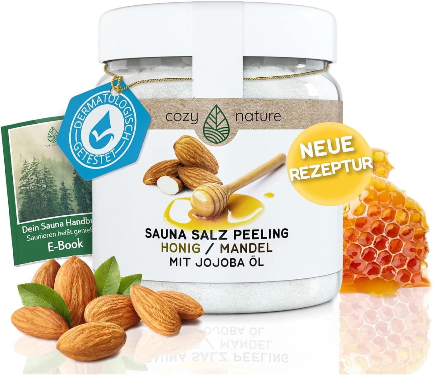 CozyNature Saunová soľ peeling Medová mandľa 500 g