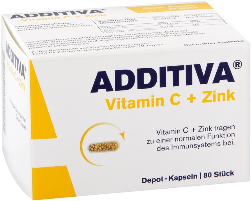 Additiva Vitamin C + Zinc Depot 80 kapsúl-exp:11/25