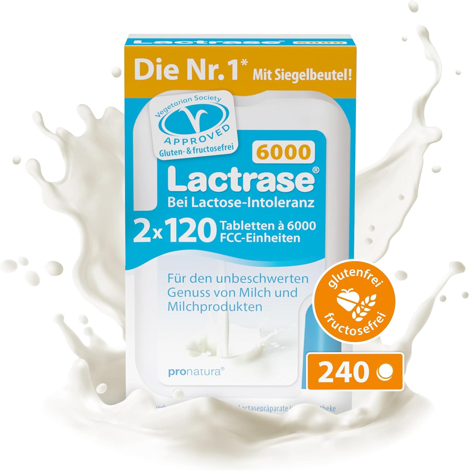 Pro Natura Pronatura Lactrase 6000 2 x 120 tabliet dávkovač na kliknutie Exp.: 8/2025