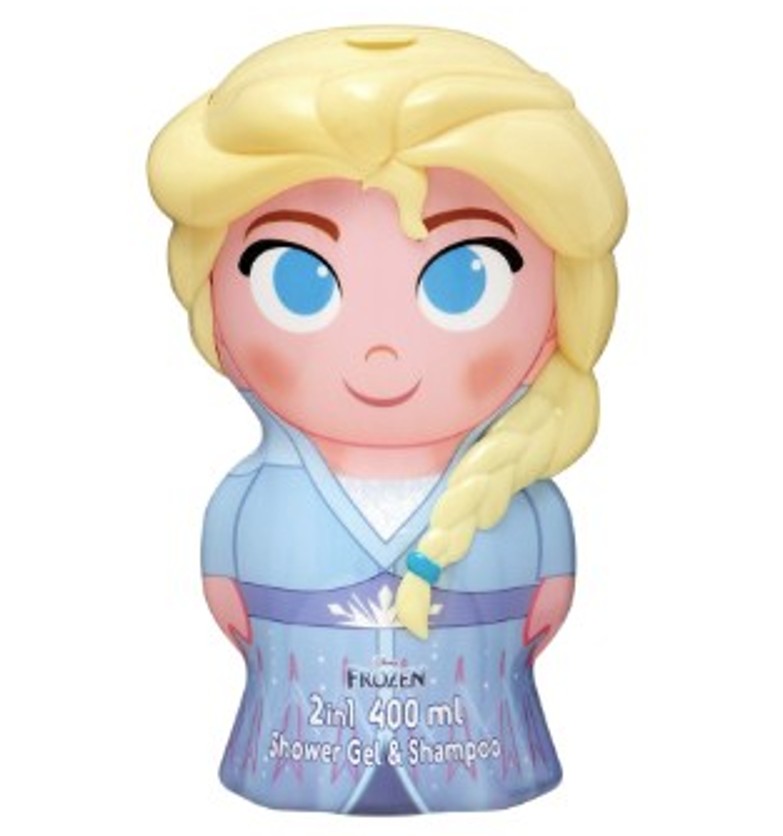 Disney Frozen II 3D postava Elsa sprchový gél a šampón 2 v 1 s jemným zložením 400 ml