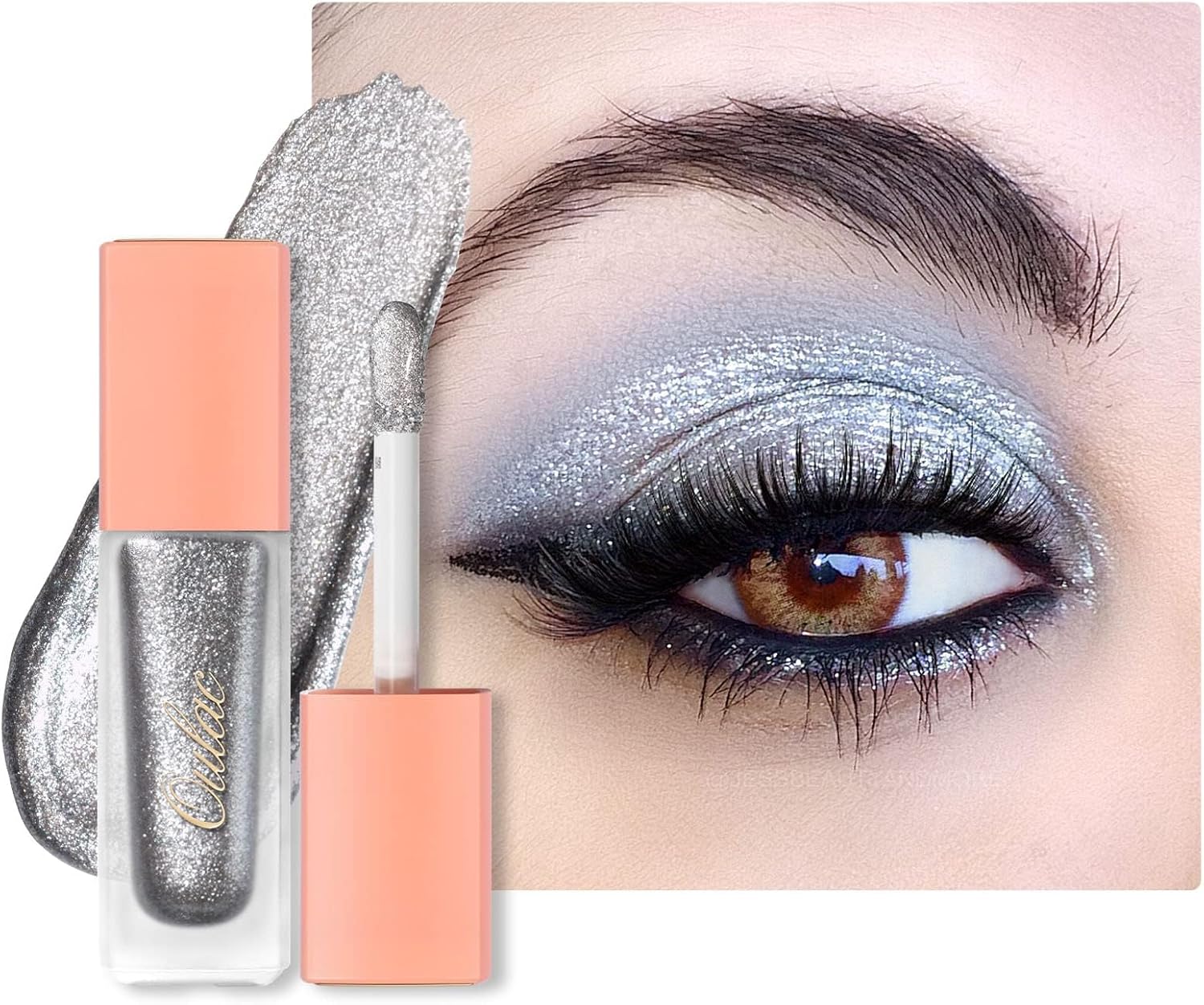 Oulac Tekuté trblietavé očné tiene 13 Bling Silver 6,8 g