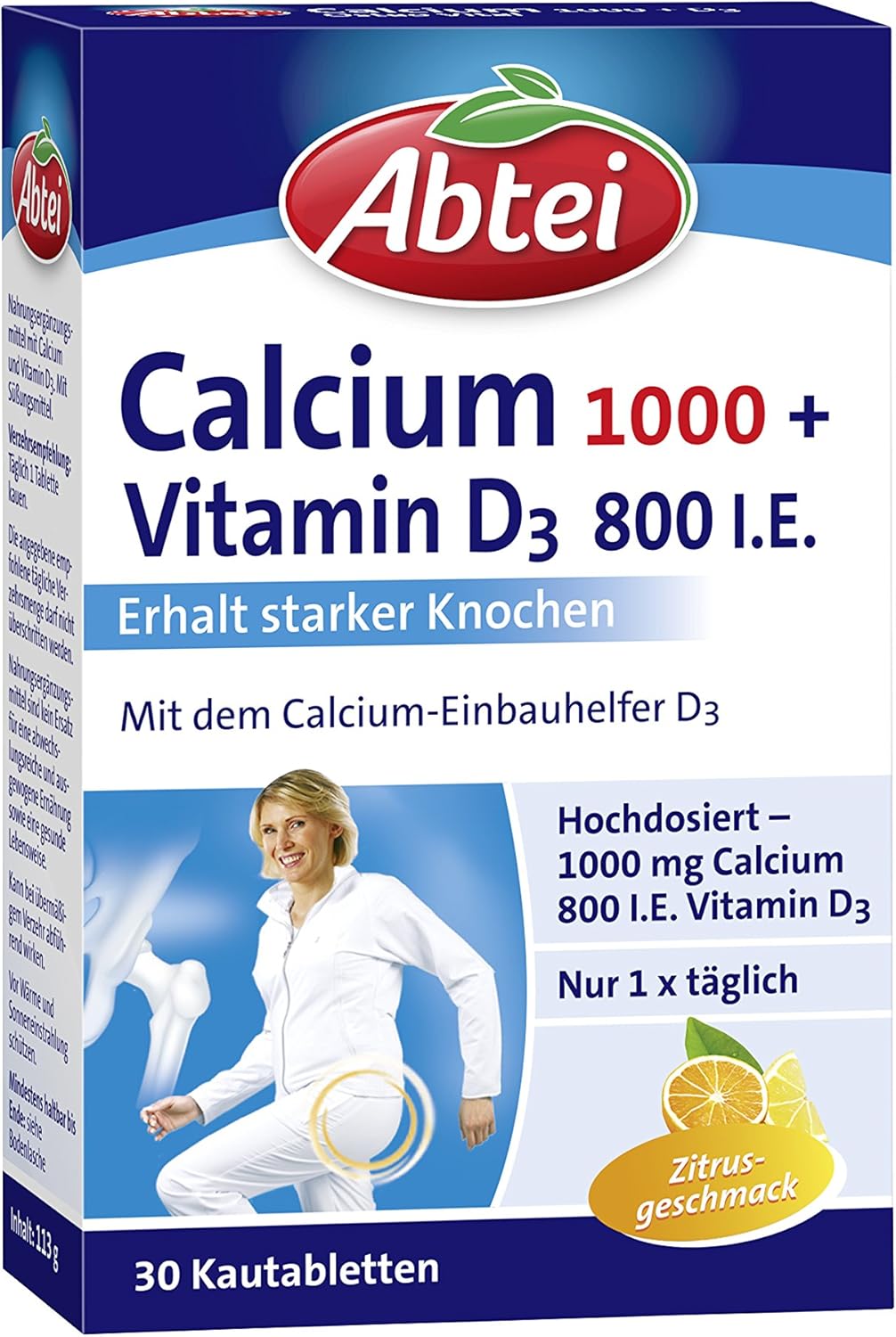 Abtei Calcium 1000 + D3 Osteo Vital žuvacie tablety 30 ks