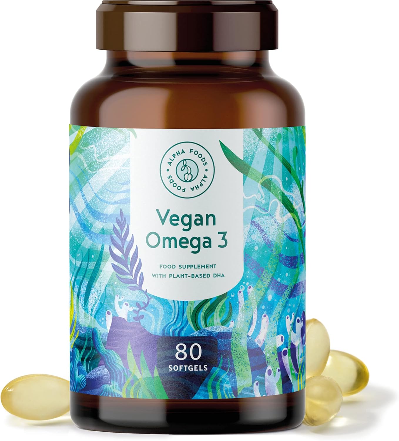 Alpha foods Vegánske kapsuly Omega 3 - 80 ks Exp.: 6/2025