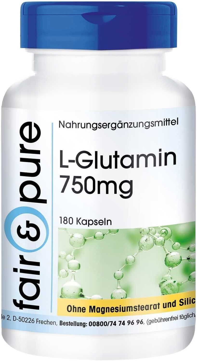 Fair & pure L-glutamín vo voľnej forme 750 mg 180 kapsúl Exp.: 2026+