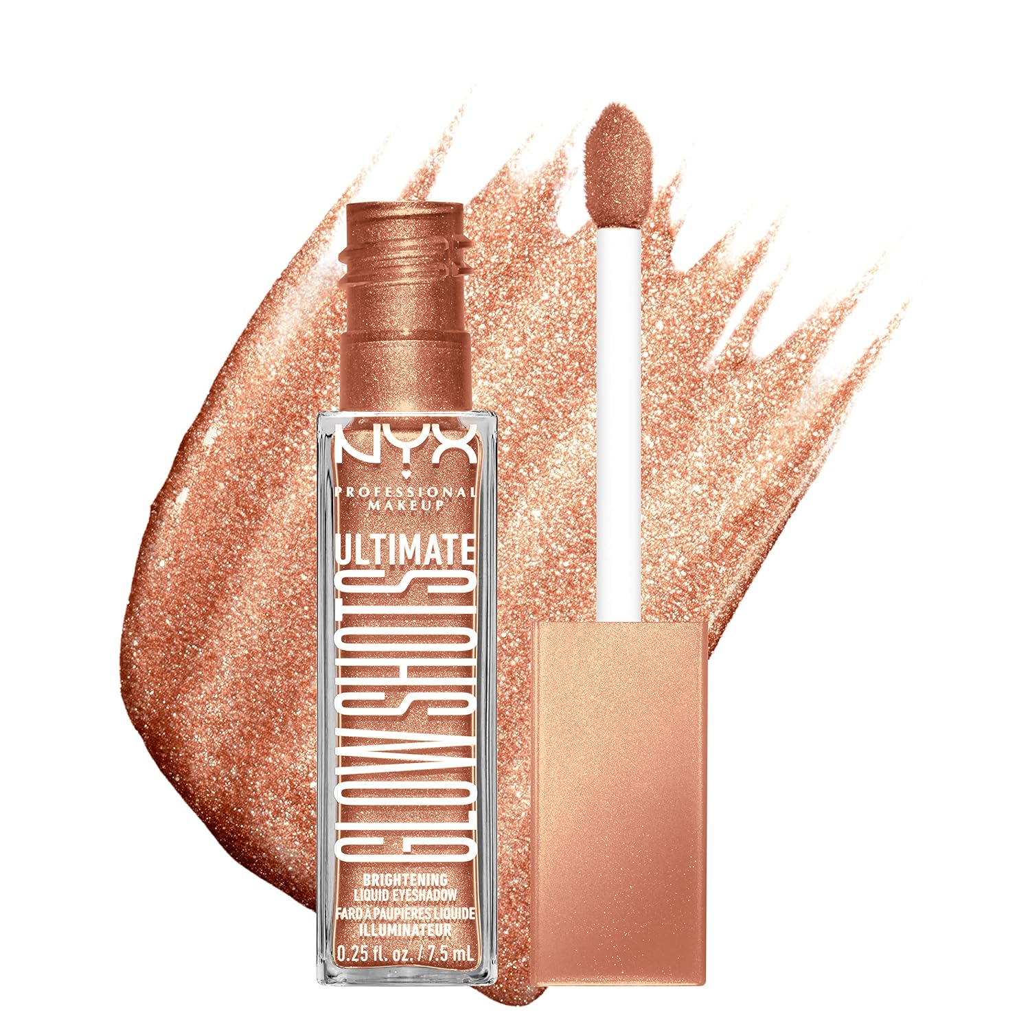 NYX PROFESSIONAL MAKEUP Ultimate Glow tekutý očný tieň UGS08 Twisted tangerine 7,5 ml