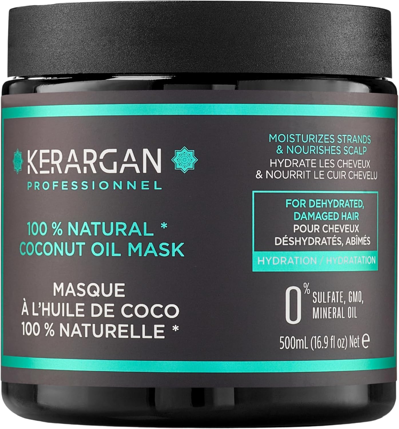 Kerargan - Hydratačná maska ​​na vlasy s kokosovým olejom 500 ml