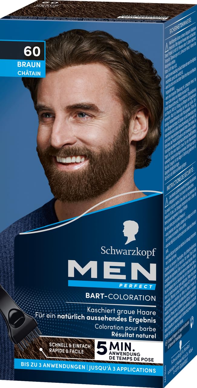 Schwarzkopf Men Perfect - Farbenie fúzov - 60 Hnedá
