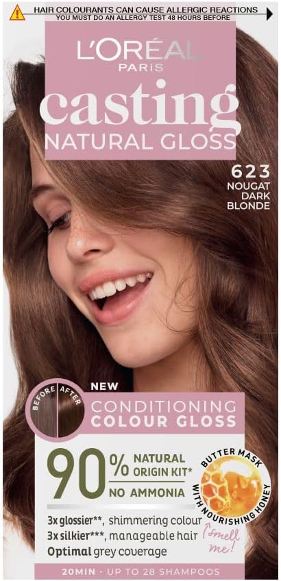 L'Oréal Paris Casting Natural Gloss semipermanent farba - 623 nugátová tmavá blond miel