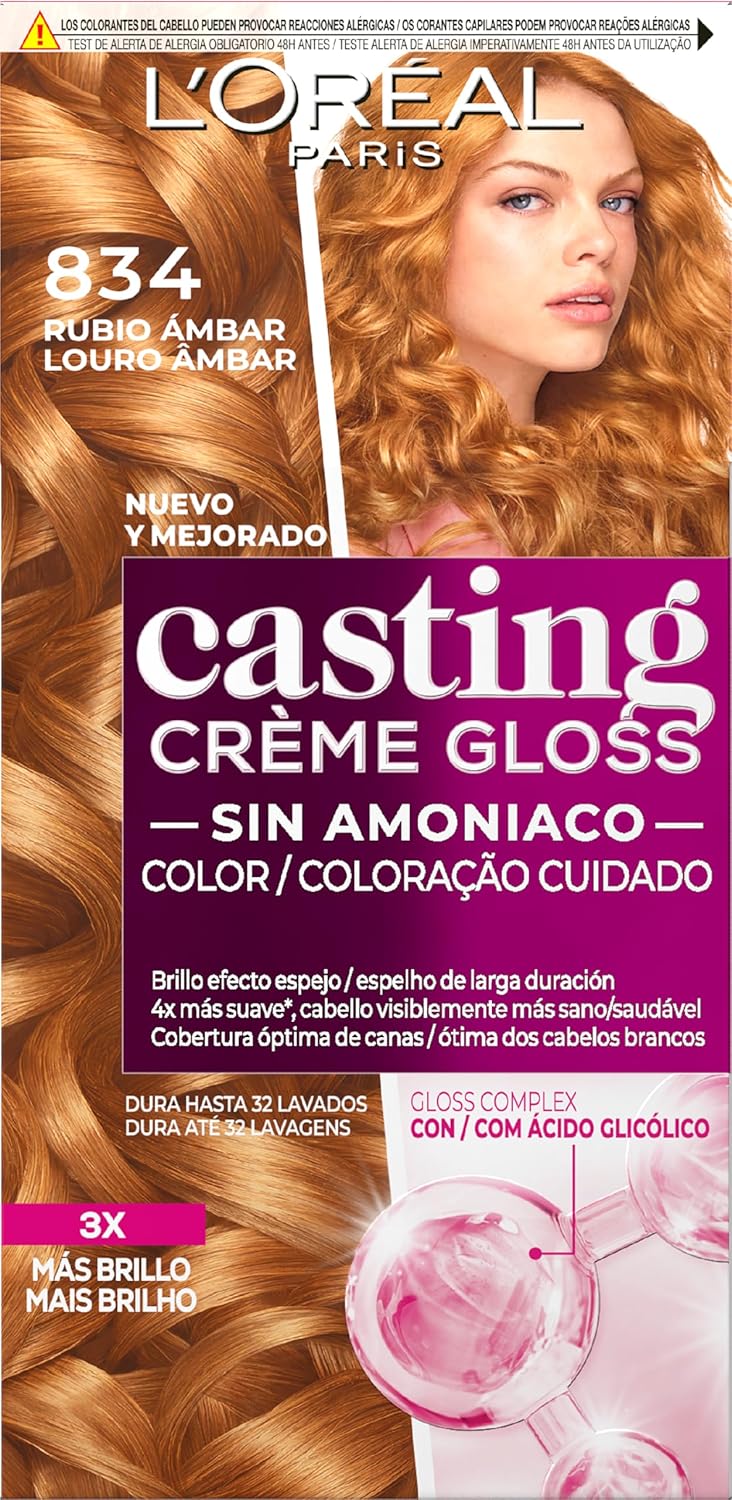 L'Oréal Paris Casting Cream Gloss farba na vlasy - 834 Coper gold brown