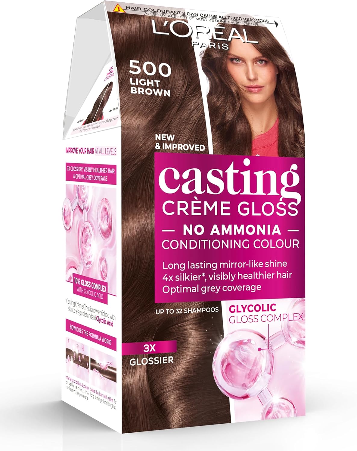 L'Oréal Paris Casting Cream Gloss farba na vlasy - Light Brown 500