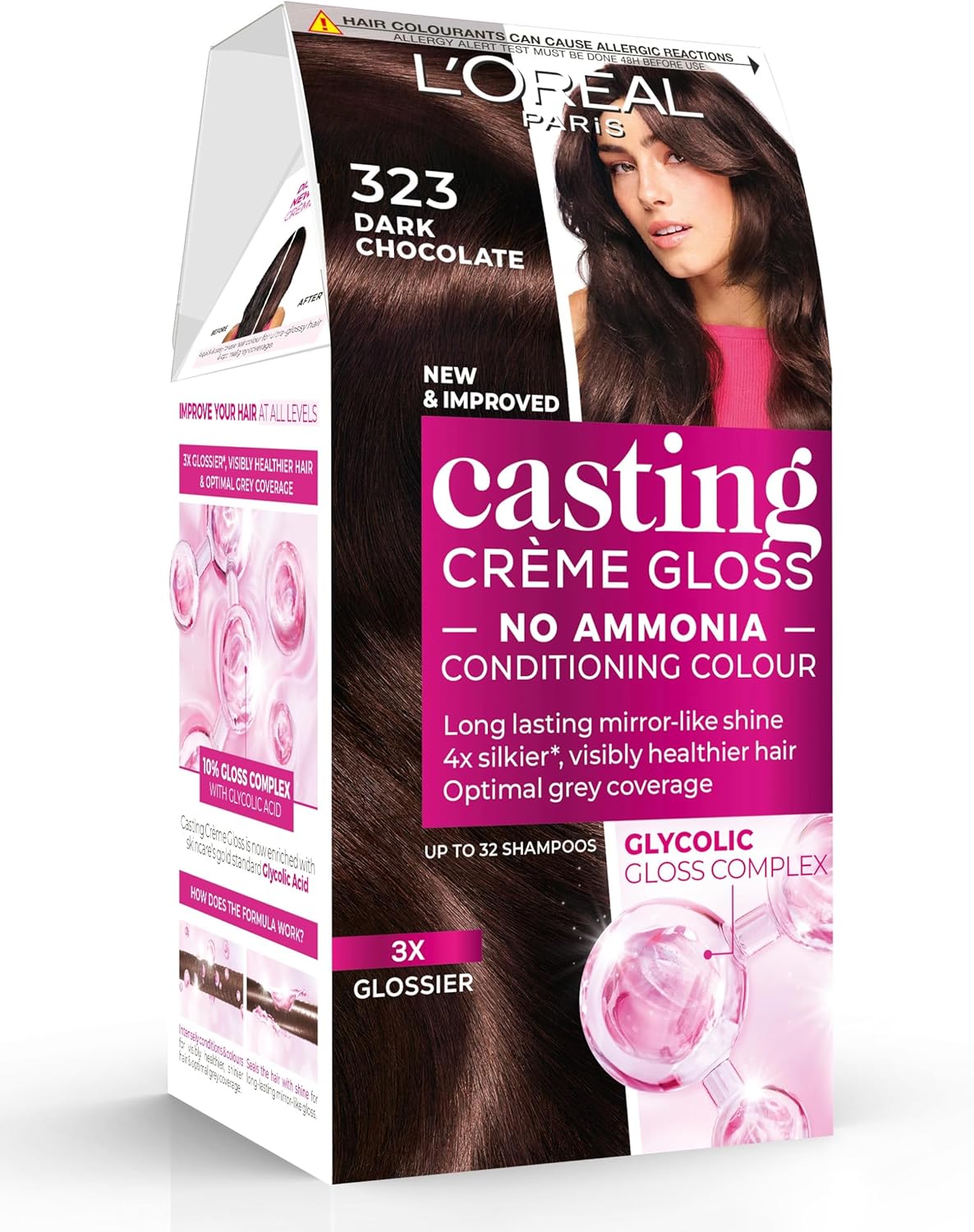 L'Oréal Paris Casting Cream Gloss farba na vlasy - 323 Dark Chocolate Brown