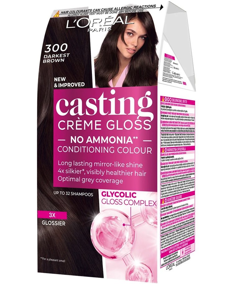 L'Oréal Paris Casting Cream Gloss farba na vlasy - Darkest Brown 300