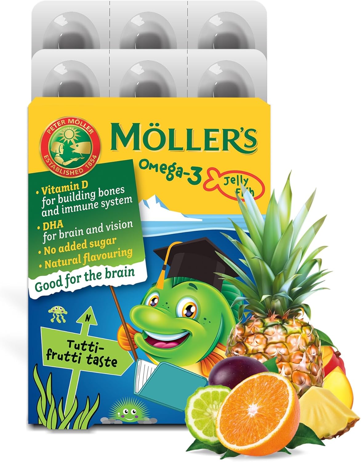 MÖLLER´S Moller's Omega 3 kapsuly pre deti tutti frutti 36 ks Exp.: 6/2025