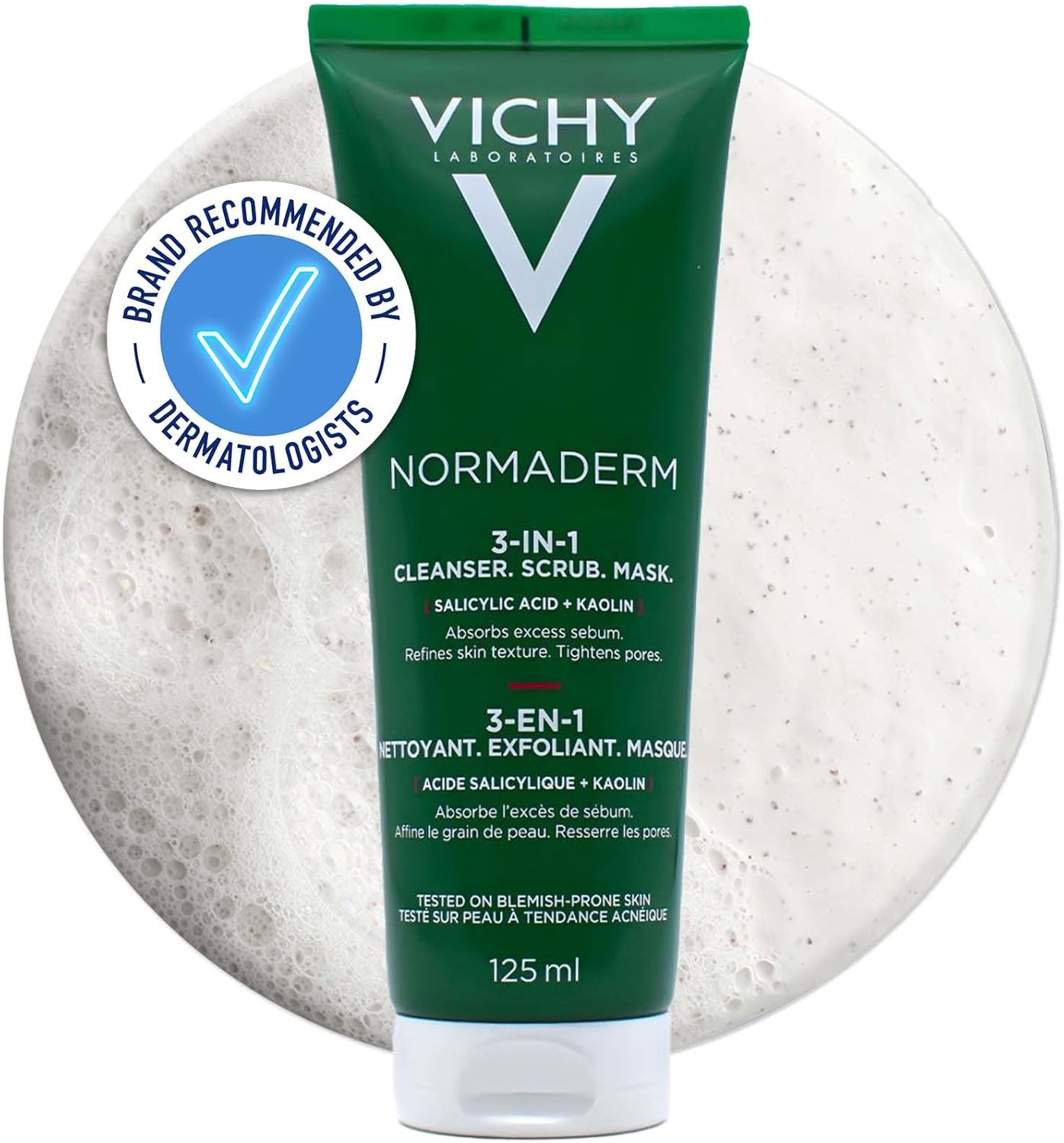 Vichy Normaderm maska, peeling a čistiaci prostriedok 3 v 1 125 ml