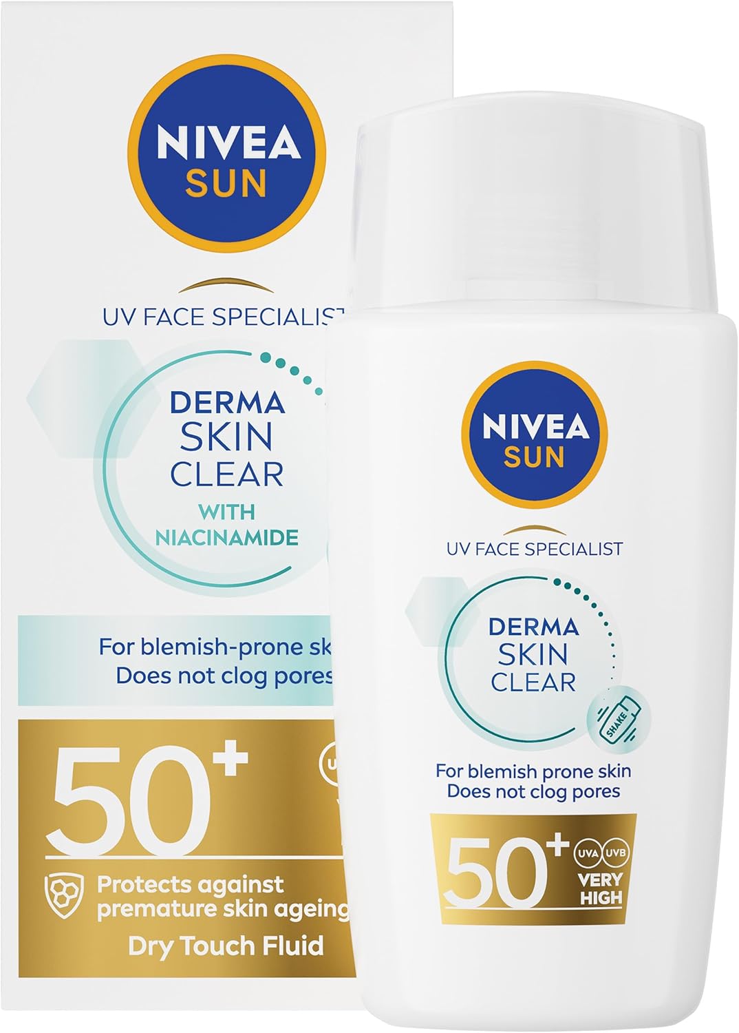 NIVEA SUN Derma Skin Clear SPF50+ opaľovací krém na tvár 40 ml