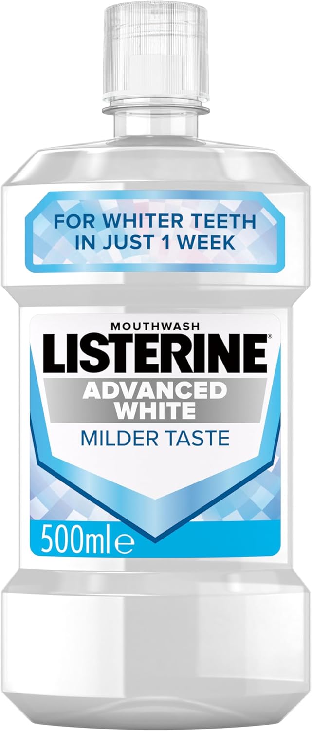 Listerine Advanced White Milder Taste ústna voda 500 ml