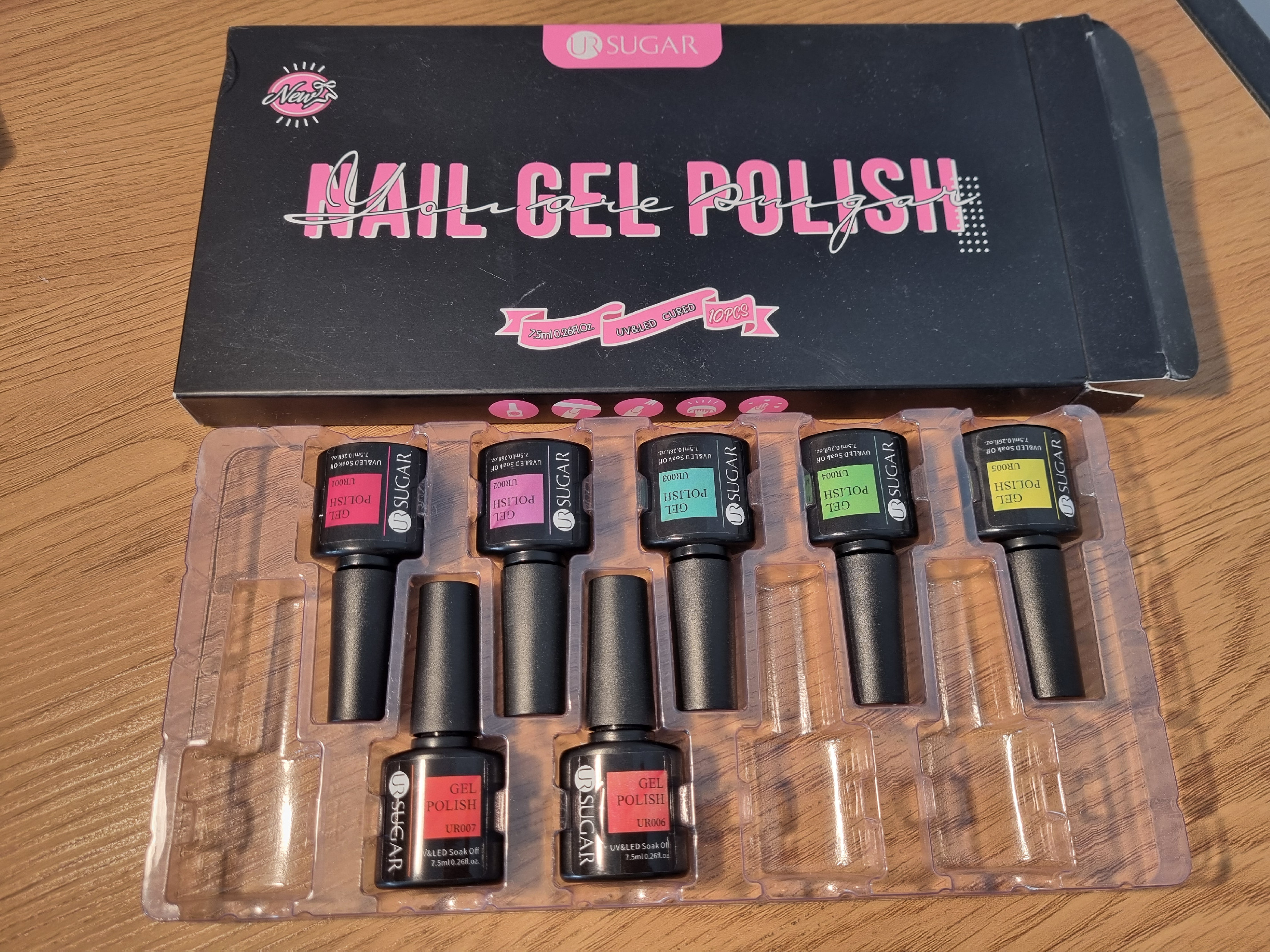 UR SUGAR Gel Nail Polish UV Laky na nechty, 7ks NEKOMPLETNÉ BALENIE!