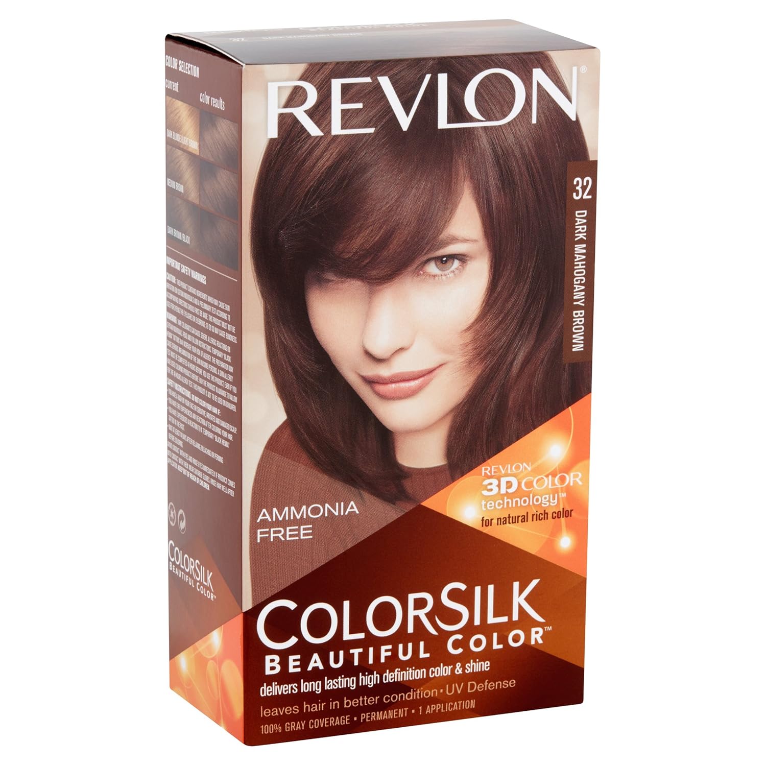 Revlon Colorsilk beautiful color Permanentná farba s keratínom, bez amoniaku 32 tmavo mahagónovo hnedá