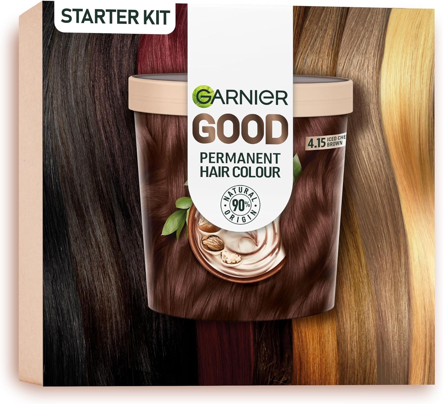 Garnier Good Permanentná farba na vlasy Premium Starter Kit, 4.15 Ľadovo hnedá