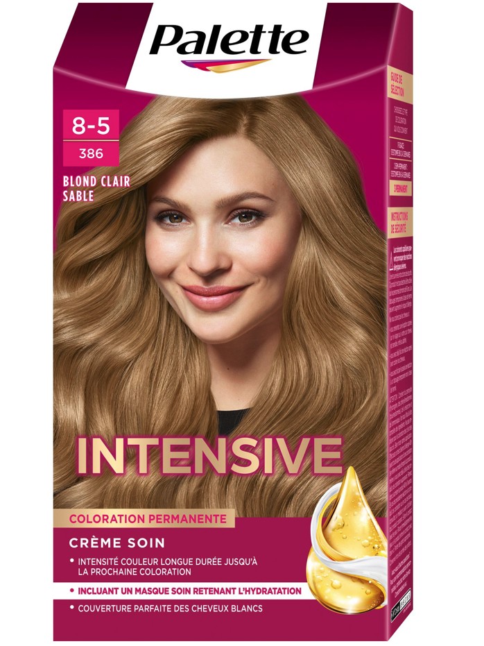 Schwarzkopf Palette INTENSIVE permanentná farba na vlasy 8-5 386 svetlo blond piesková