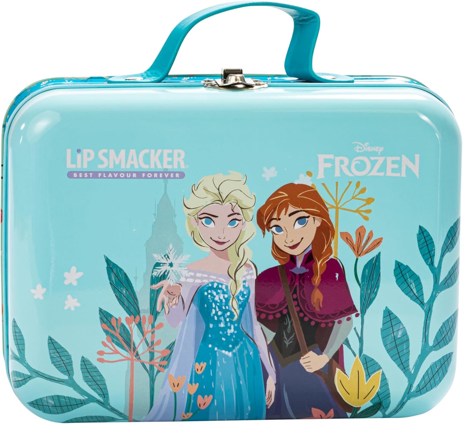 Lip Smacker Frozen Lunch Box Tin, all-in-one bezpečná sada na líčenie pre deti, obsahujúca líčidlá na tvár, pery a nechty