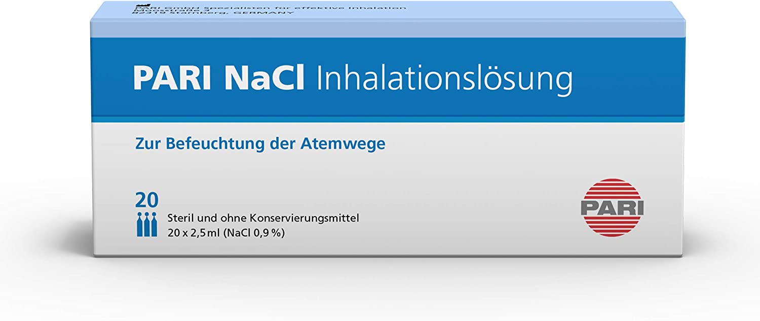 PARI NaCl 0,9% inhalačný roztok 20 Amp х 2,5 ml