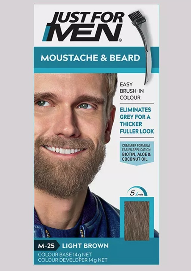 Just For Men Just For Men, farba na bradu a fúzy, M-25 Svetlo hnedá (poškodená krabička)