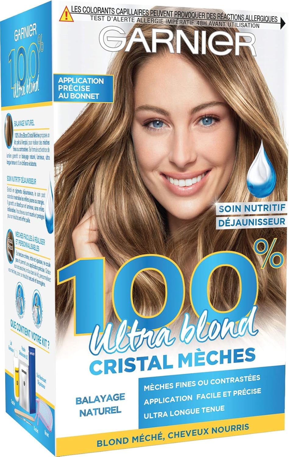 Garnier 100% Ultra Blonde melír Balayage sada - aplikácia čiapkou a háčikom