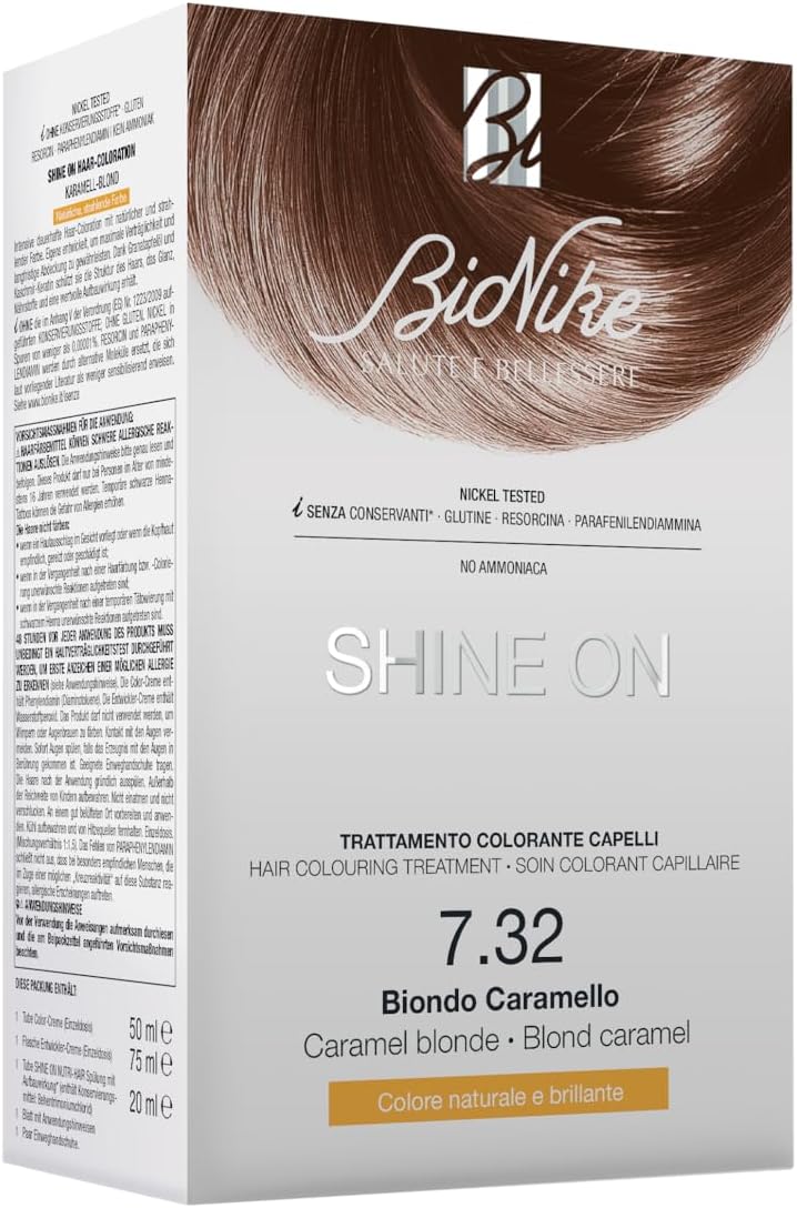 Bionike Shine On - Kúra na farbenie vlasov č. 7.32 Blond karamel-bez návodu
