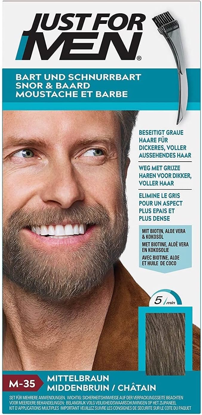 Just For Men Just For Men, farba na bradu a fúzy, M-35 Stredne hnedá