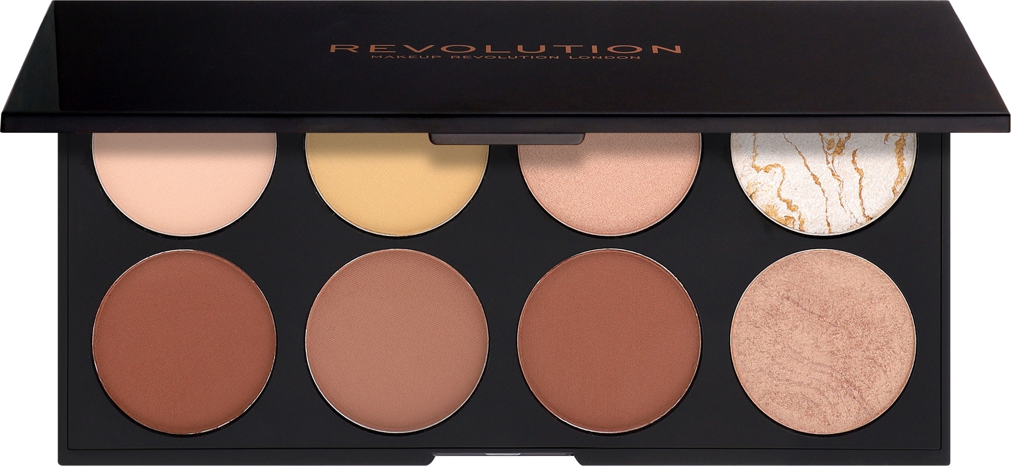 Revolution Ultra Contour Palette rozjasňovače a kontúrovacie odtiene 8x1,25 g