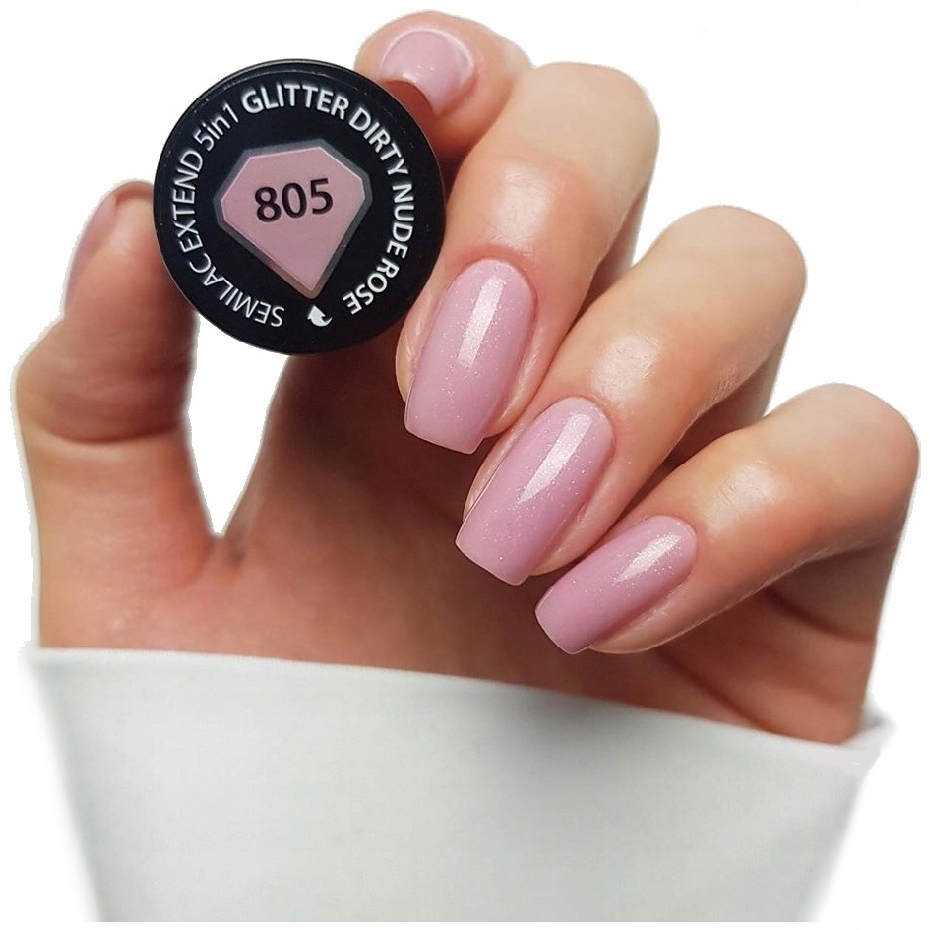 Semilac Extend 5v1 805 Glitter Dirty Nude Rose 7ml