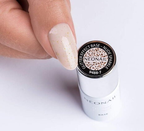 neonail UV lak na nechty 7,2 ml - Glitter Effect Base Nude Sparkle