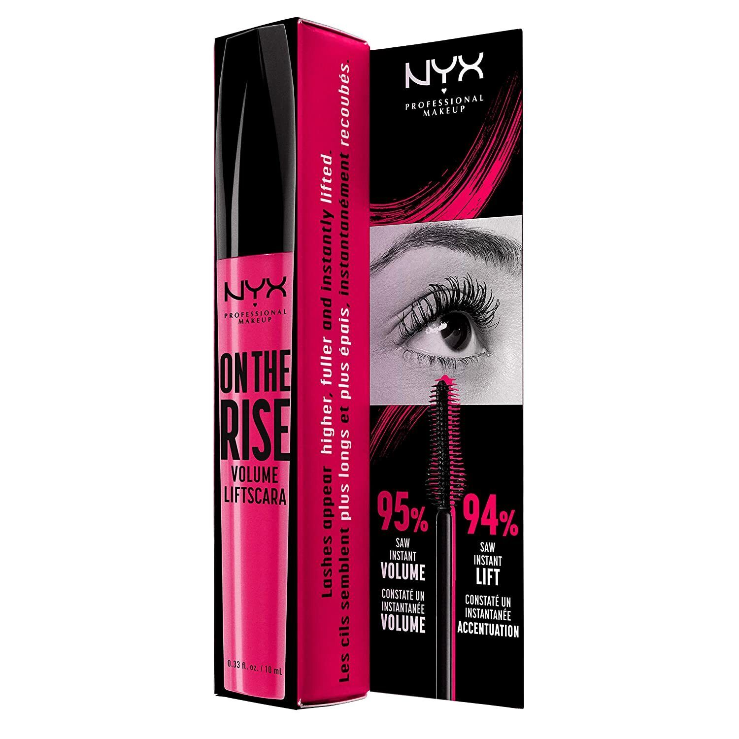 NYX On the Rise maskara na mihalnice 10 ml čierna
