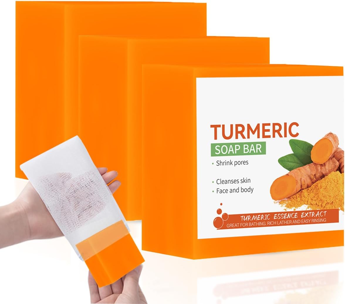 Iné Ručne vyrobené kurkumové tuhé mydlo 3x100 g