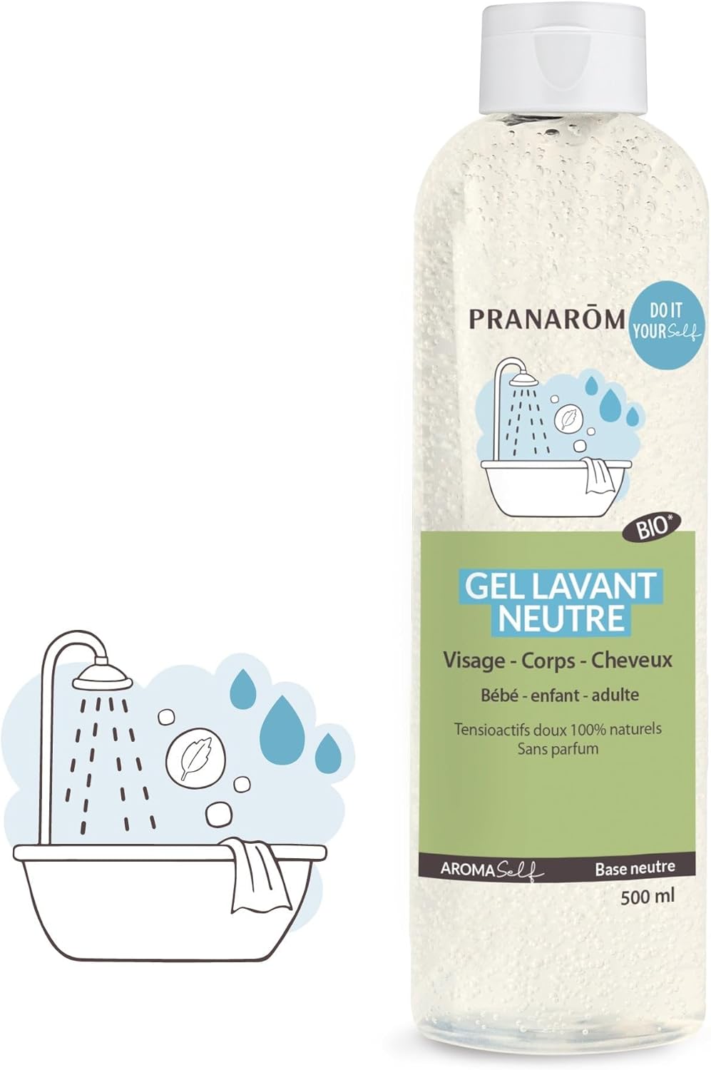 Pranarôm Aromaself Neutral Bio čistiaci gél na tvár, telo a vlasy 500 ml
