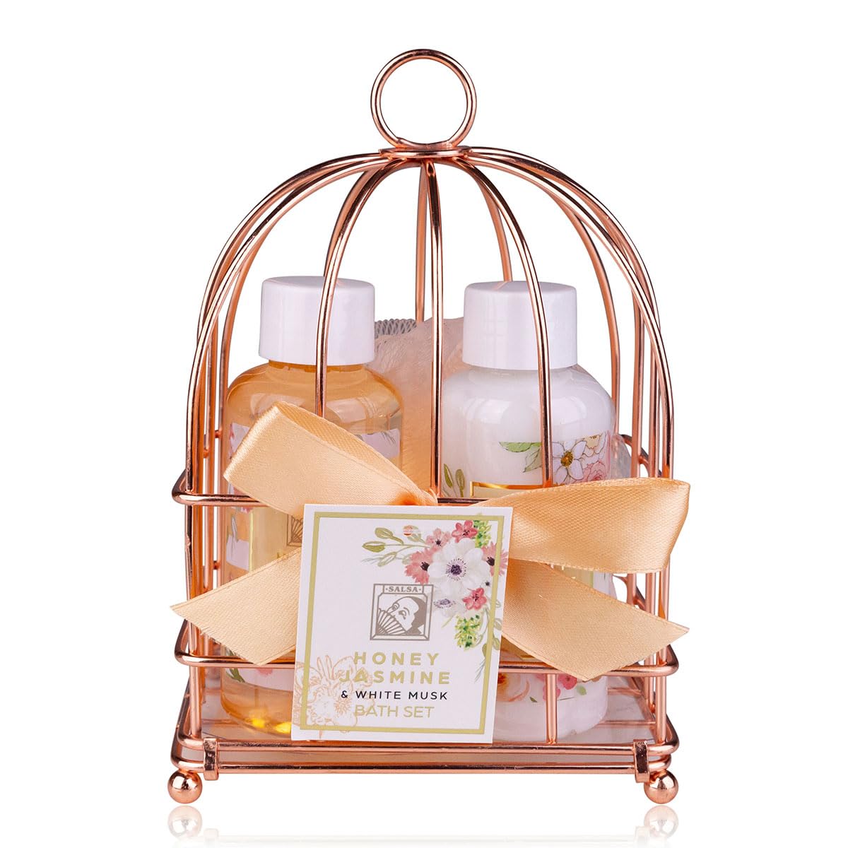 Dámska sprchová sada Accentra Honey Jasmine v krásnom drôtenom košíku - 3-dielna