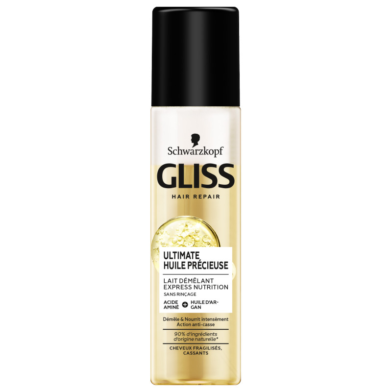 Schwarzkopf Gliss rozčesávacie mlieko s vyživujúcim olejom, pre suché, rozštiepené končeky 200 ml-bez vrchnáka