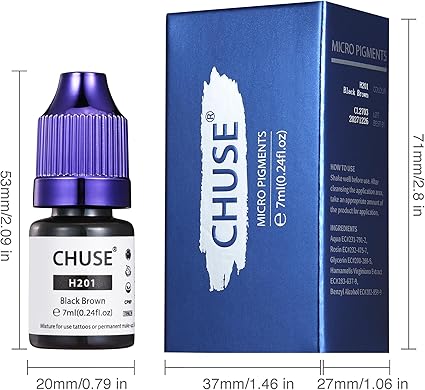 CHUSE PMU hybridné tekuté pigmenty na obočie 0,24 oz/7 ml (H201 čiernohnedá)