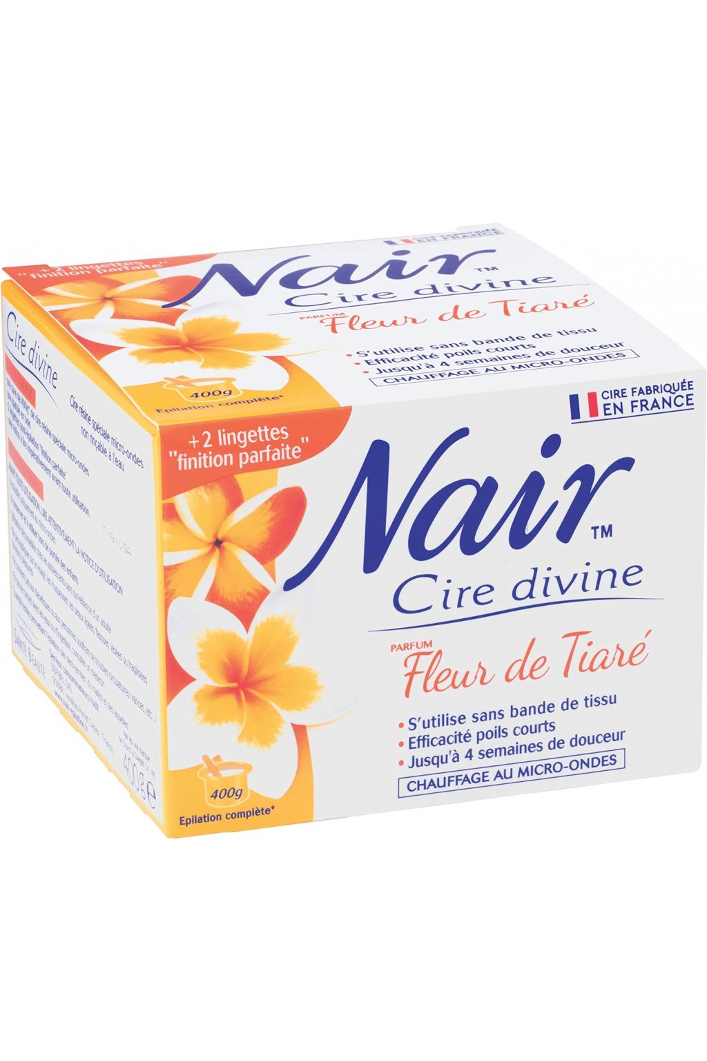 Nair Divine Wax Tiare Flower Účinný pre krátke vlasy 400 g Poškodená krabička!