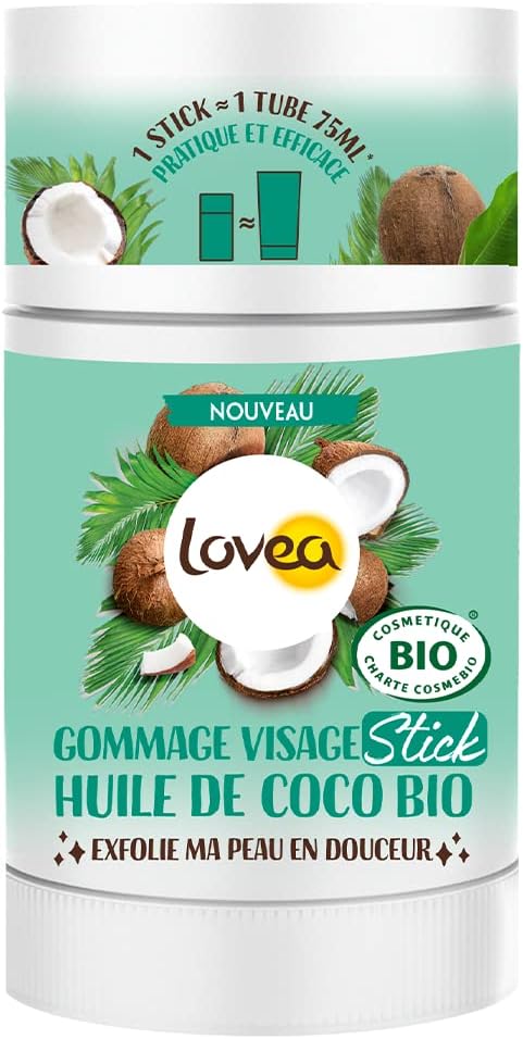 LOVEA - Tyčinka na peeling tváre - Organický kokosový olej 40 g