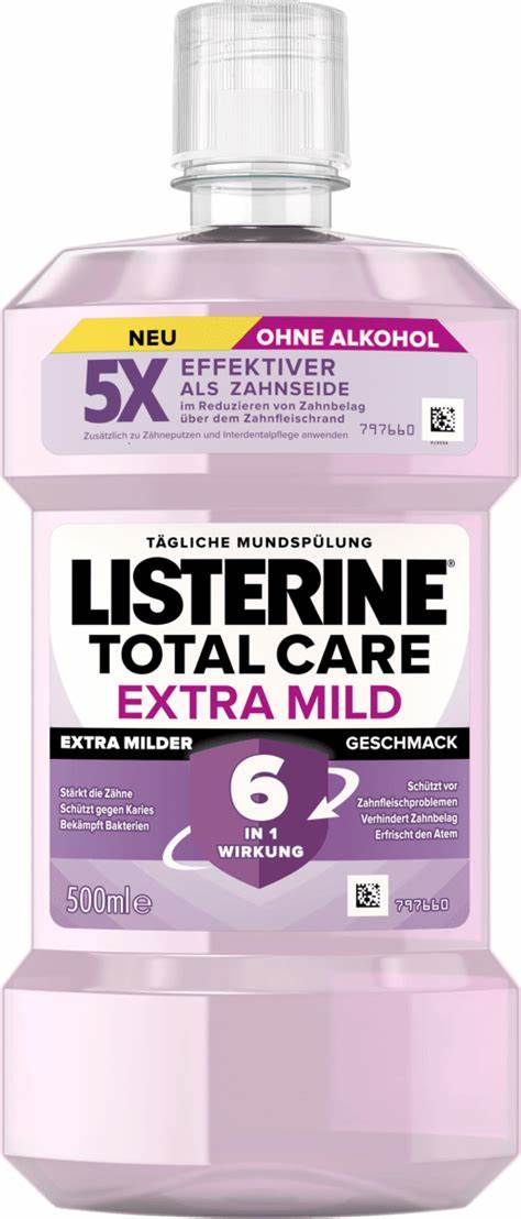 Listerine Ústna voda Total Care Extra Mild Smooth Mint, 500 ml